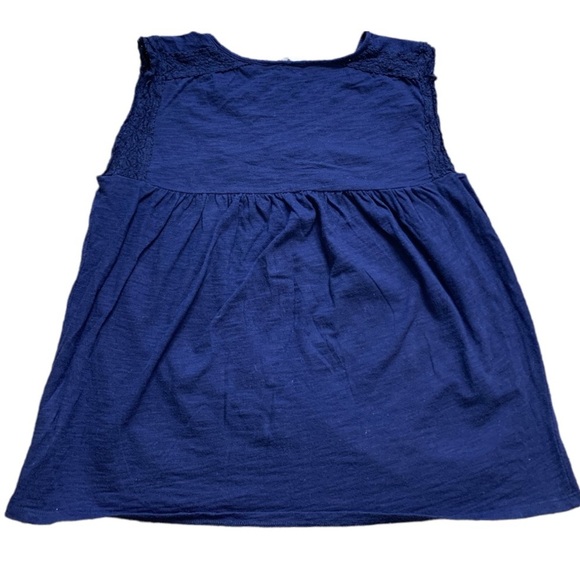 GAP Lace Trim Tank Top With V Cut Navy Blue Size Medium - Picture 6 of 9
